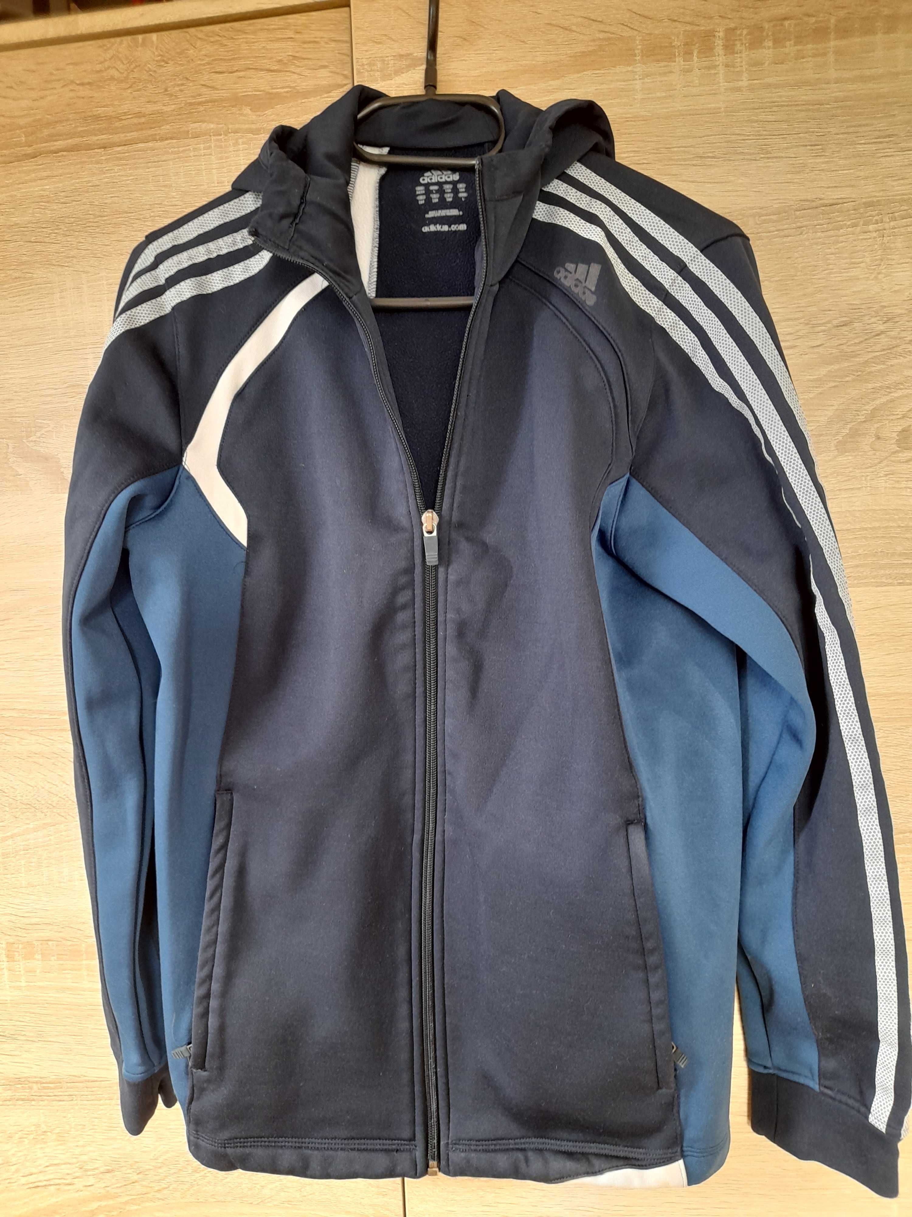 Bluza ADIDAS, zapinana na zamek, z kapturem, kieszenie, rozmiar M / L