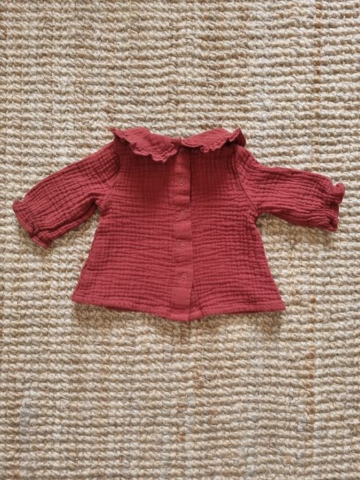 Bordowa bluzka niemowlęca