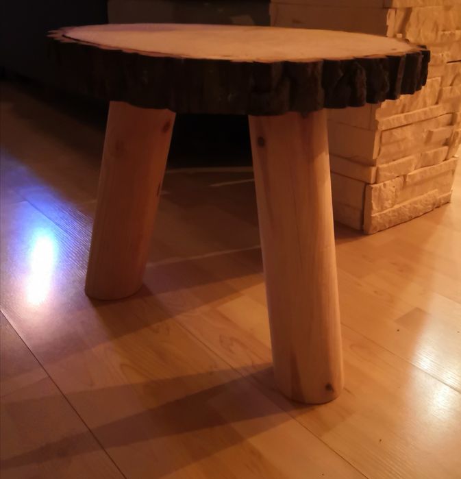 Stolik stojak kwietnik plaster dębowy żywica