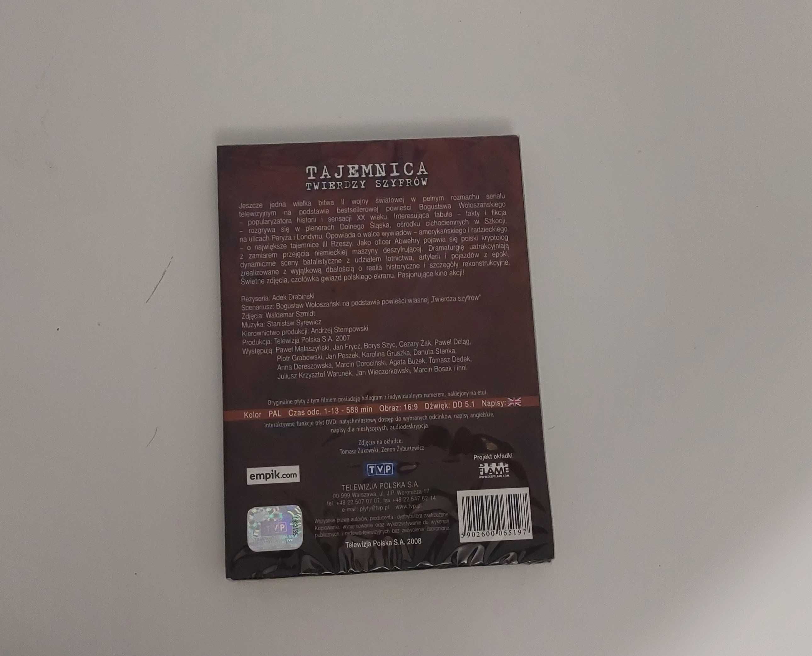 Serial "Tajemnica twierdzy szyfrów", 4 x dvd, oryginał w folii