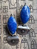 Kolczyki duże lapis lazuli srebro