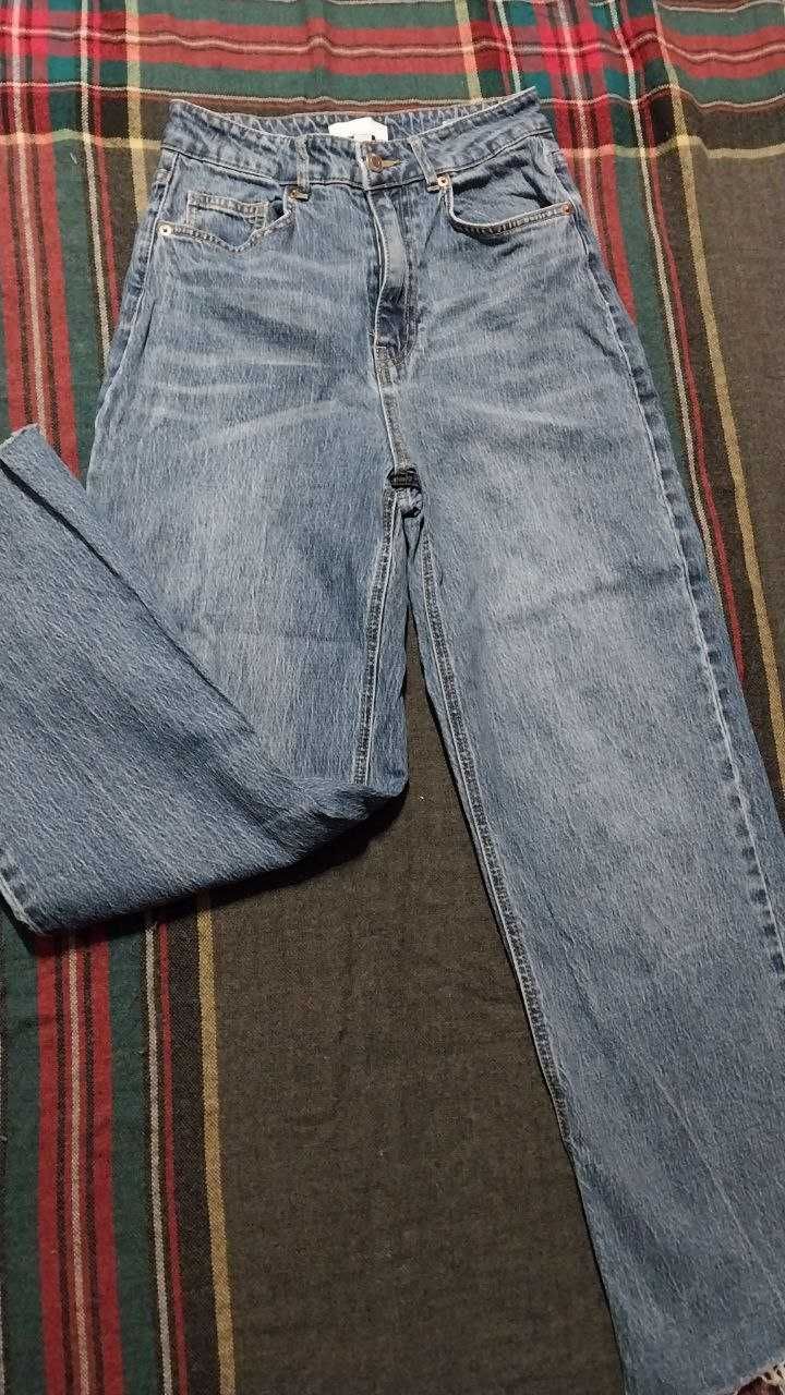 Сині розширені джинси джинсы