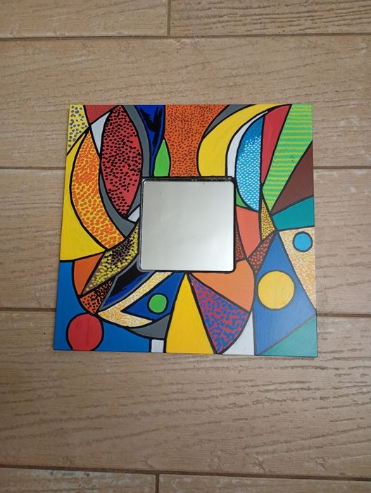 Unikatowy prezent koLustro vintage w ręcznie malowanej ramie w stylu P