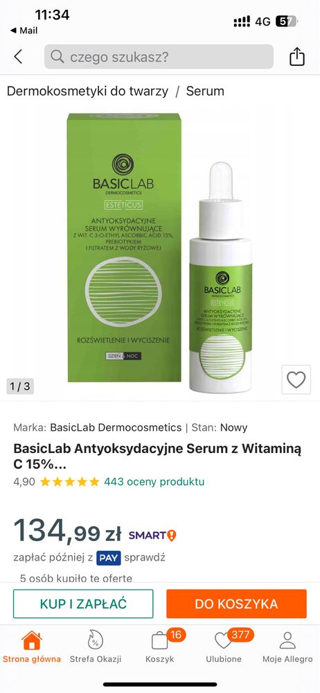 3x serum basiclab ceramidowe vit c niedoskonalosci + emulsja myjaca