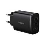 Ładowarka sieciowa Baseus 17W 3xUSB kolor: czarny