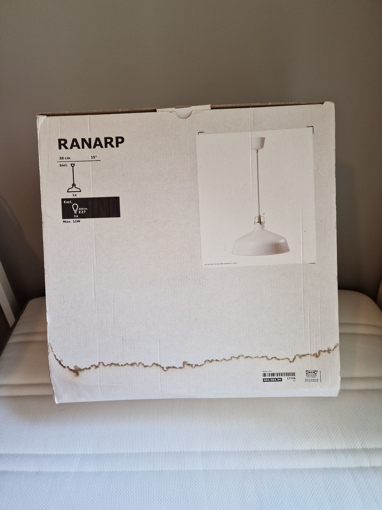 Candeeiro Ranarp IKEA branco 38cm NOVO