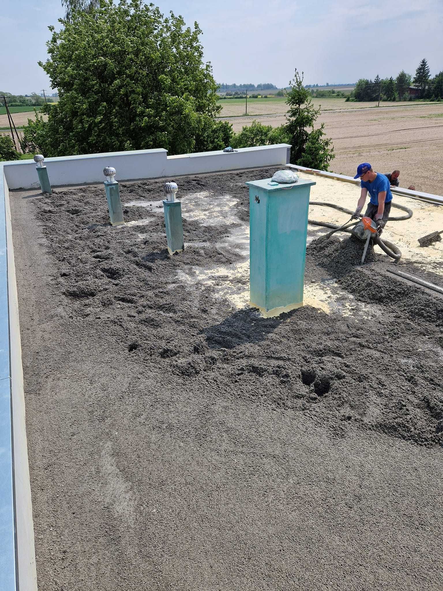 Dach płaski Ocieplenie Izolacja Spadki Styrobeton Dekarz
