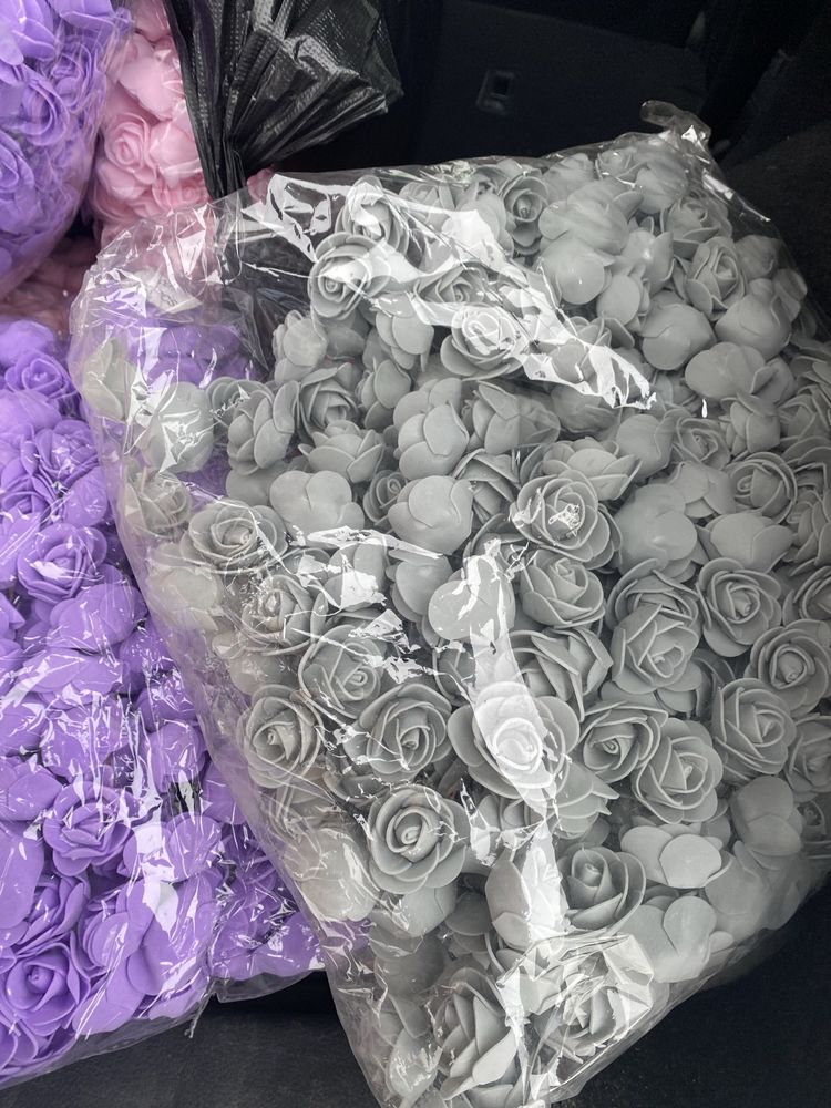 Рози із фоамірану для декора рукоділя для мішок