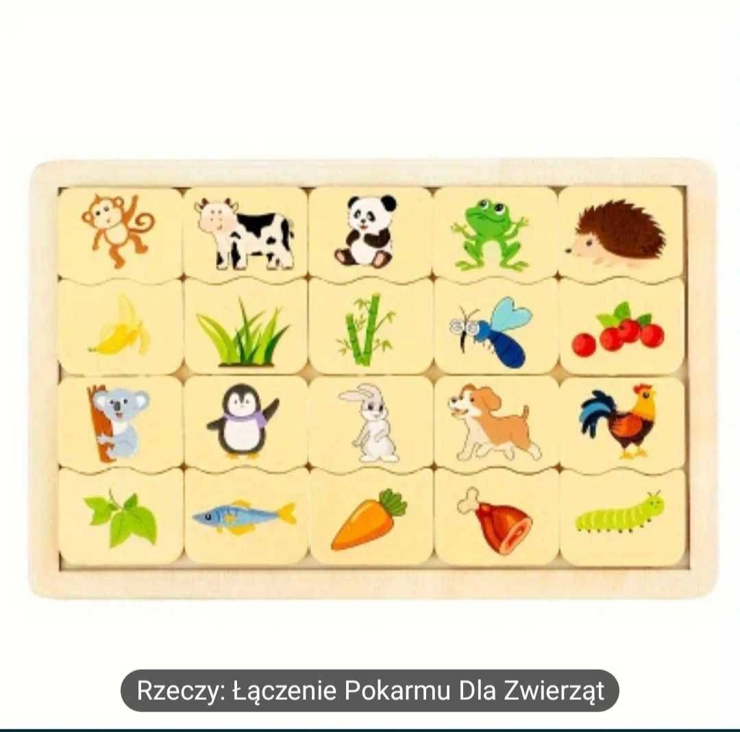 20 el. Drewniane Puzzle Układanka