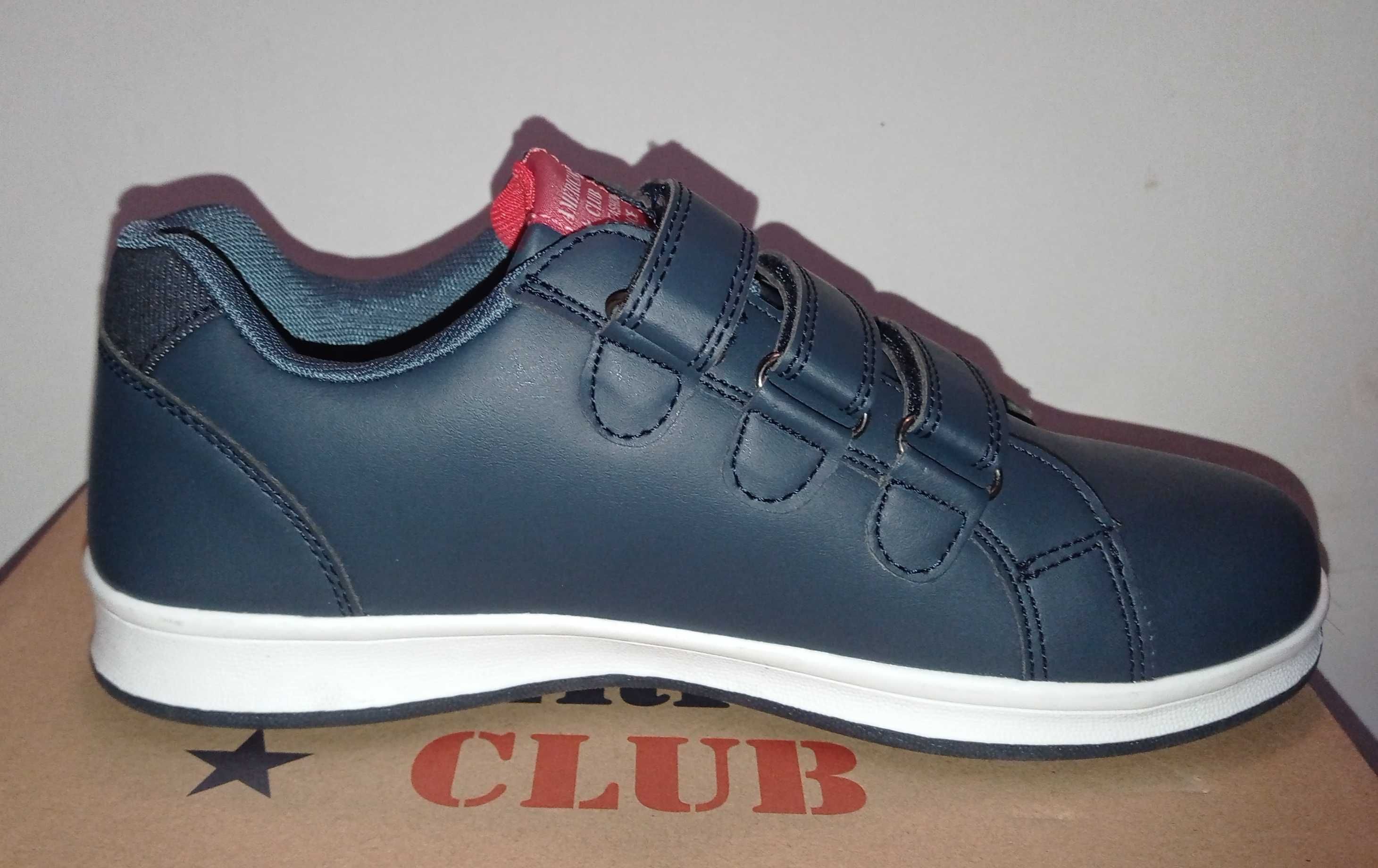 Sportowe Buty na Rzep Rzepy r.40 American Club Granatowe ES80/22