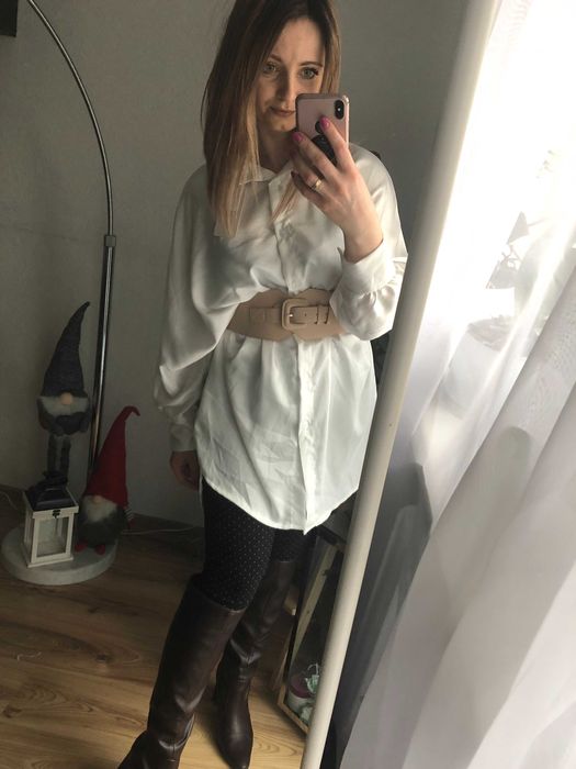 Satynowa koszula oversize