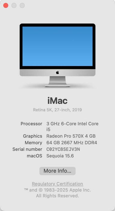 iMac 27 inch Retina 5K 1T SSD