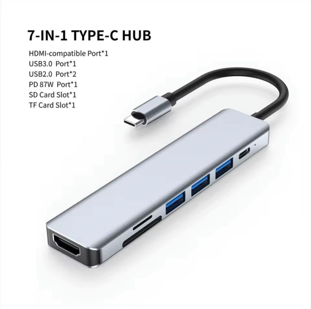 Tipo C Hub USB 7 em um