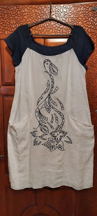 Льняное платье сарафан туника