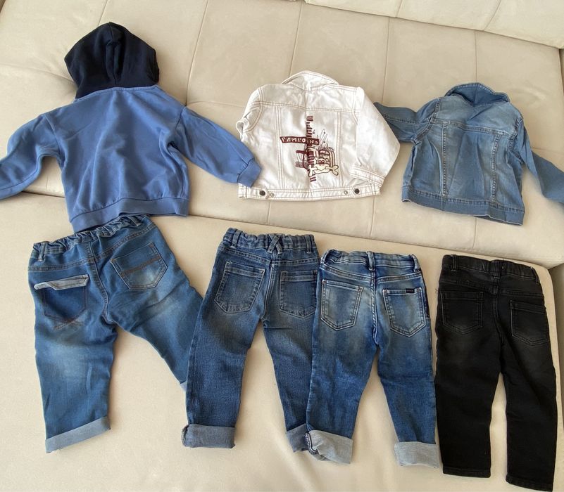 Комплект Джинсы , джинсовые куртки, худи на мальчика 80-92