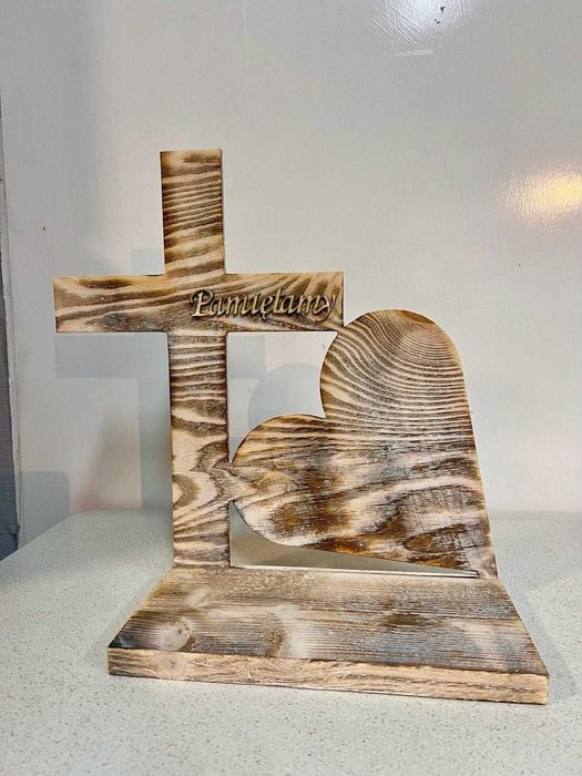 Podstawa drewniana  baza stroik   na grób  cmentarz