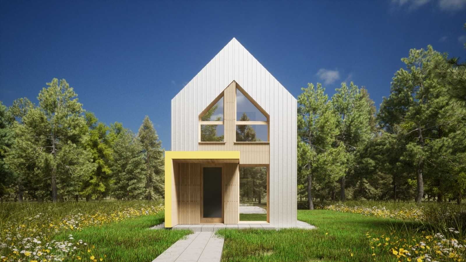 Domek całoroczny na konstrukcji stalowej 47,40 m2