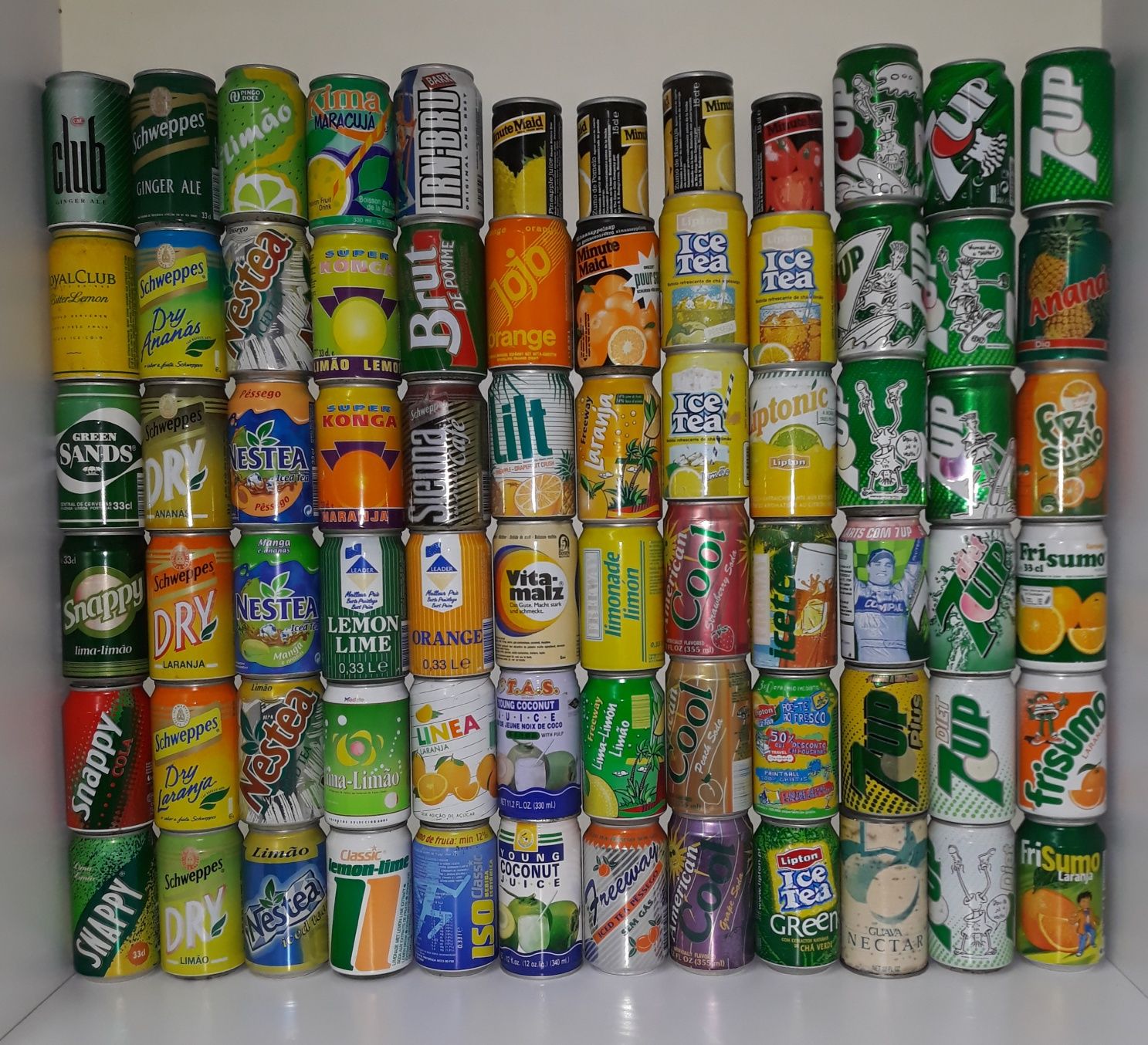 Lotes de colecção de latas de cerveja e "soft drinks" pós anos 80/90