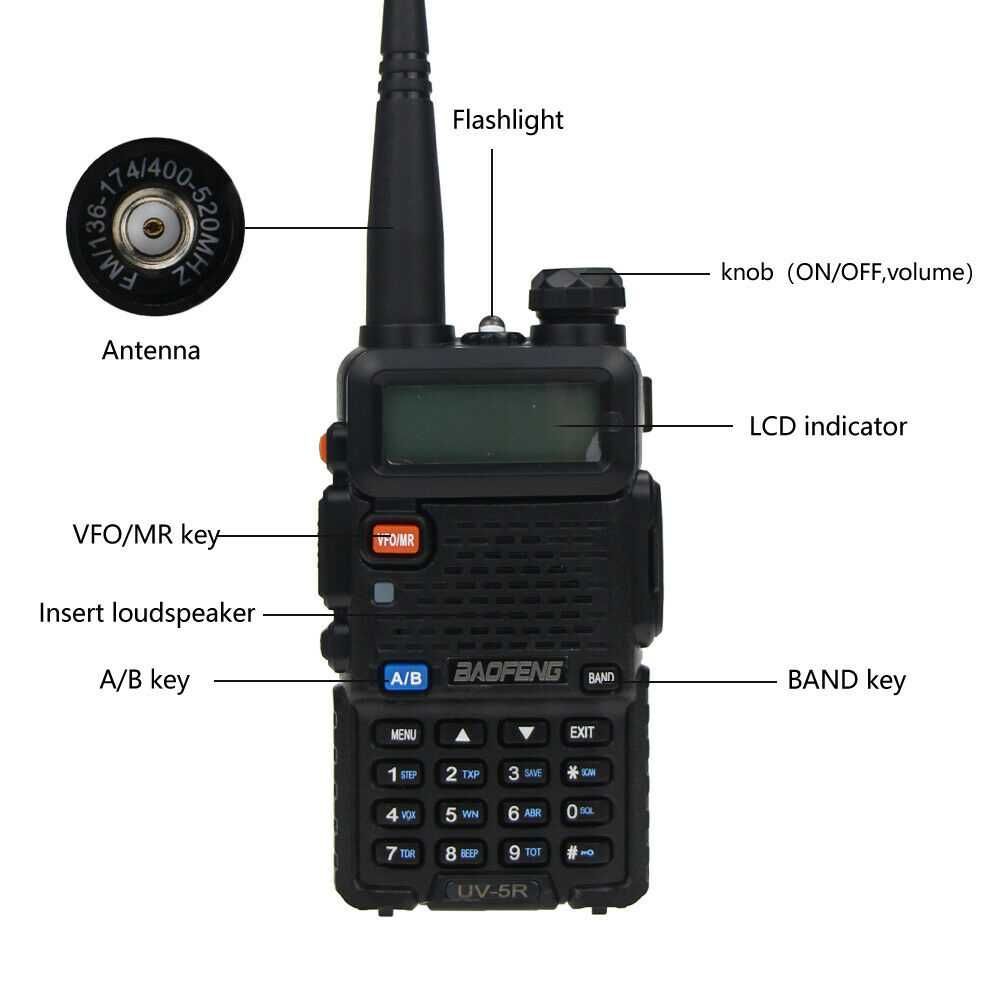 Radio transmissor Bao fgeng UV 5R UHF VHF Duas vias HAM FM Radio
