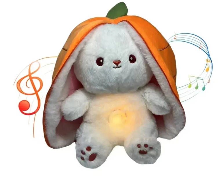 Іграшка дитяча зайчик дихаючий музичний для сну