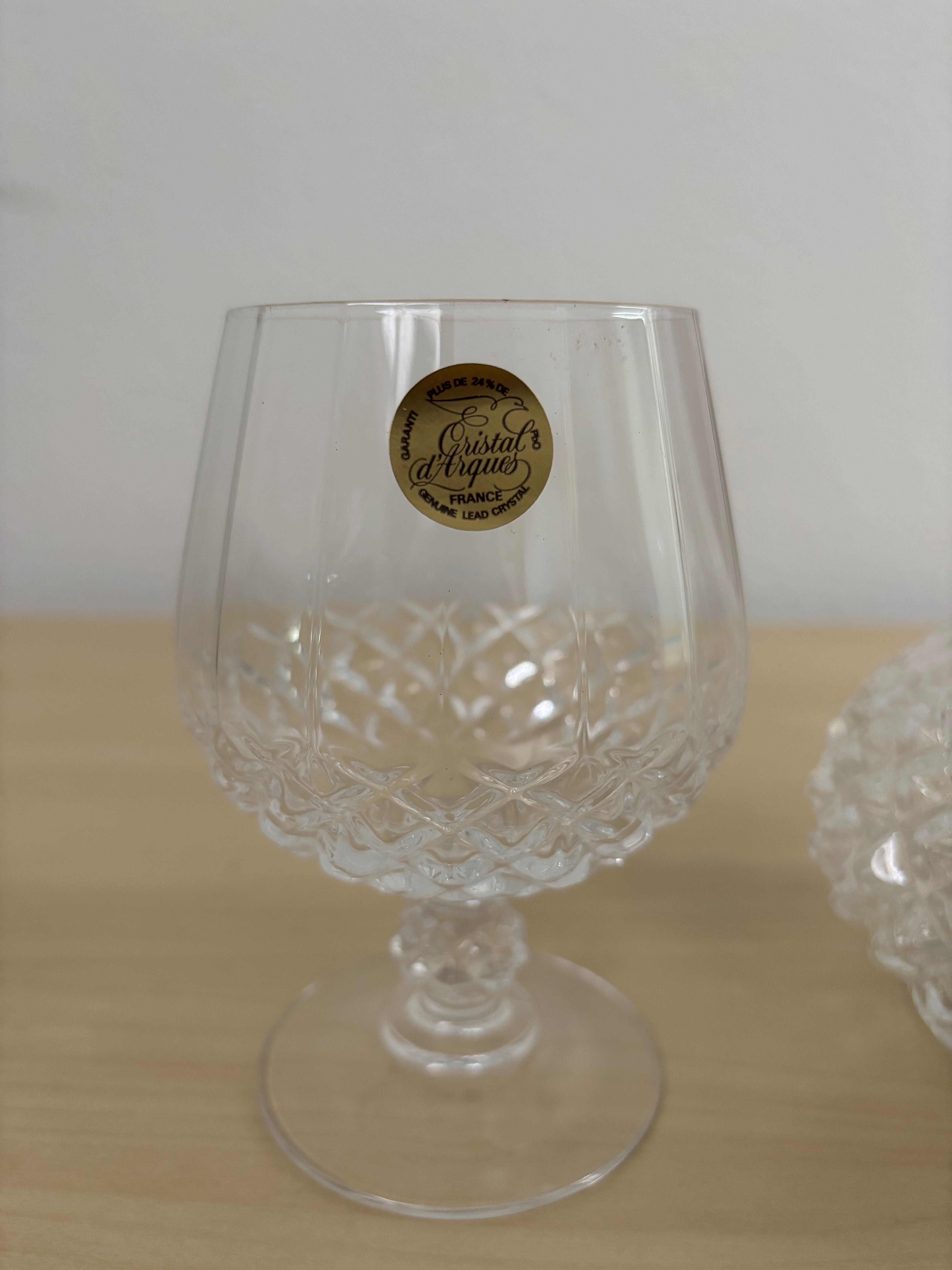 Garrafa e 2 copos cristal d’Arques