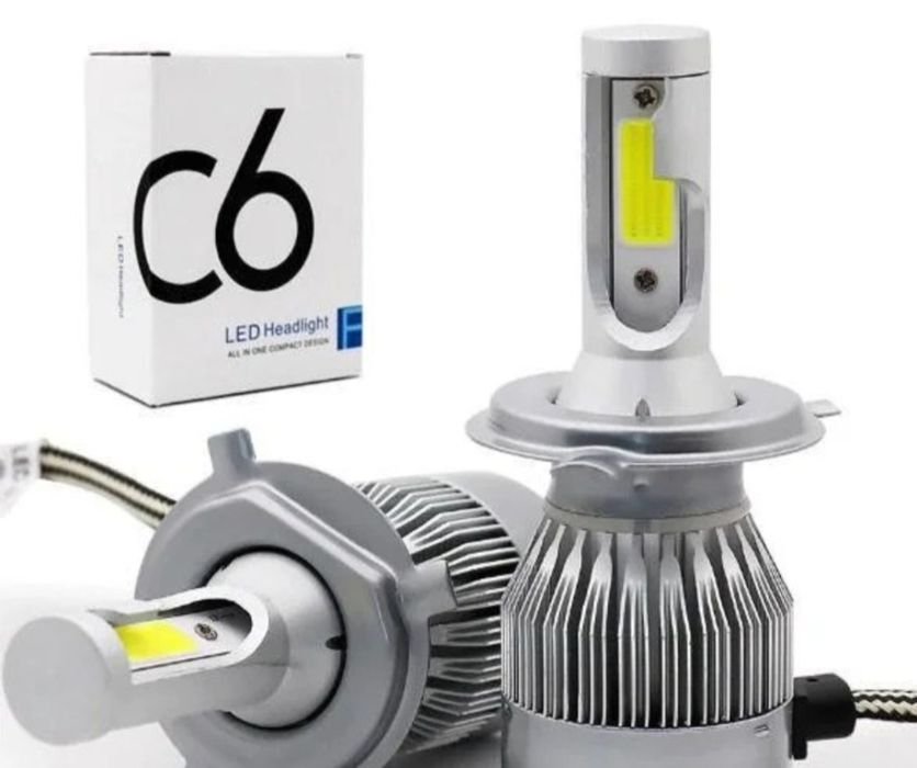 2 шт C6 H4, 36W Автомобільні світлодіодні лампи, 3800LM, 6000К, Оригін