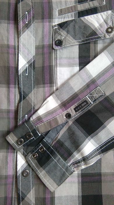 Koszula chłopięca/męska w kratę z długim rękawem Burton London ok. 176