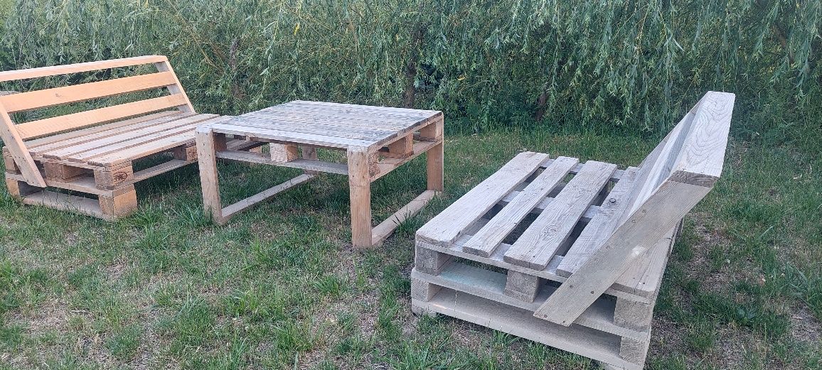 Meble z palet wypoczynek ławka ława ogrodowa