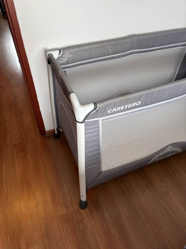 Łóżeczko caretero deluxe turystyczne z przewiakiem plus materac