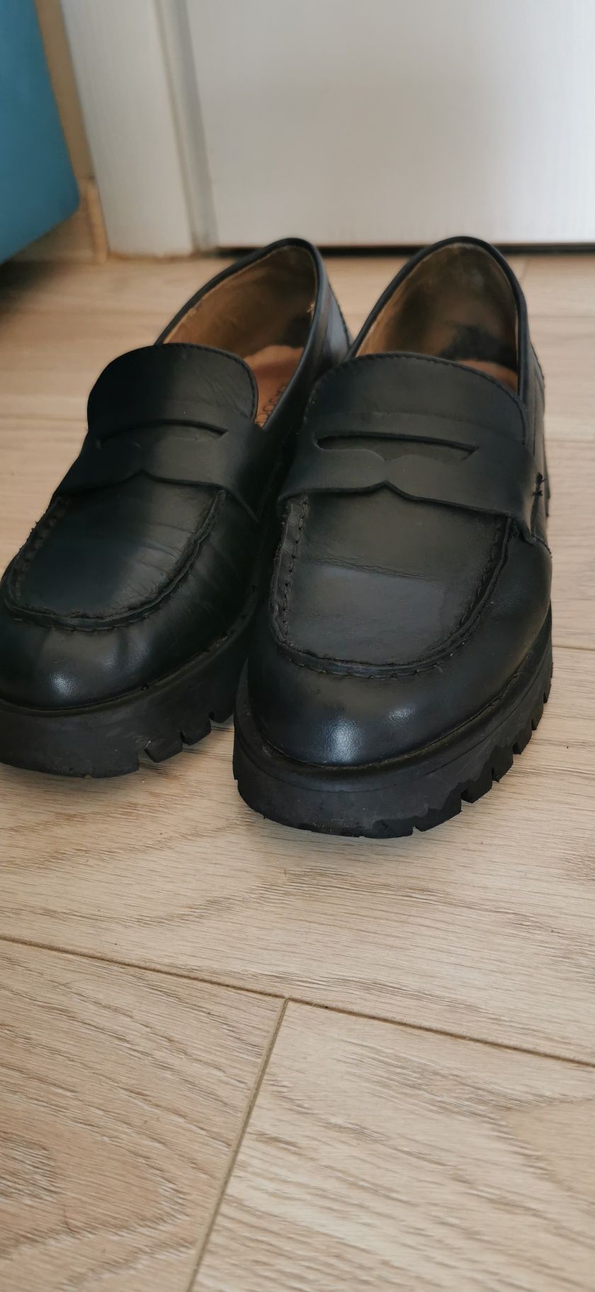 Mokasyny Lasocki 38 czarne buty półbuty