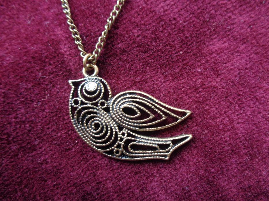 біжутерія Пташка кулон ажурний 3,7см ланцюжок 50см