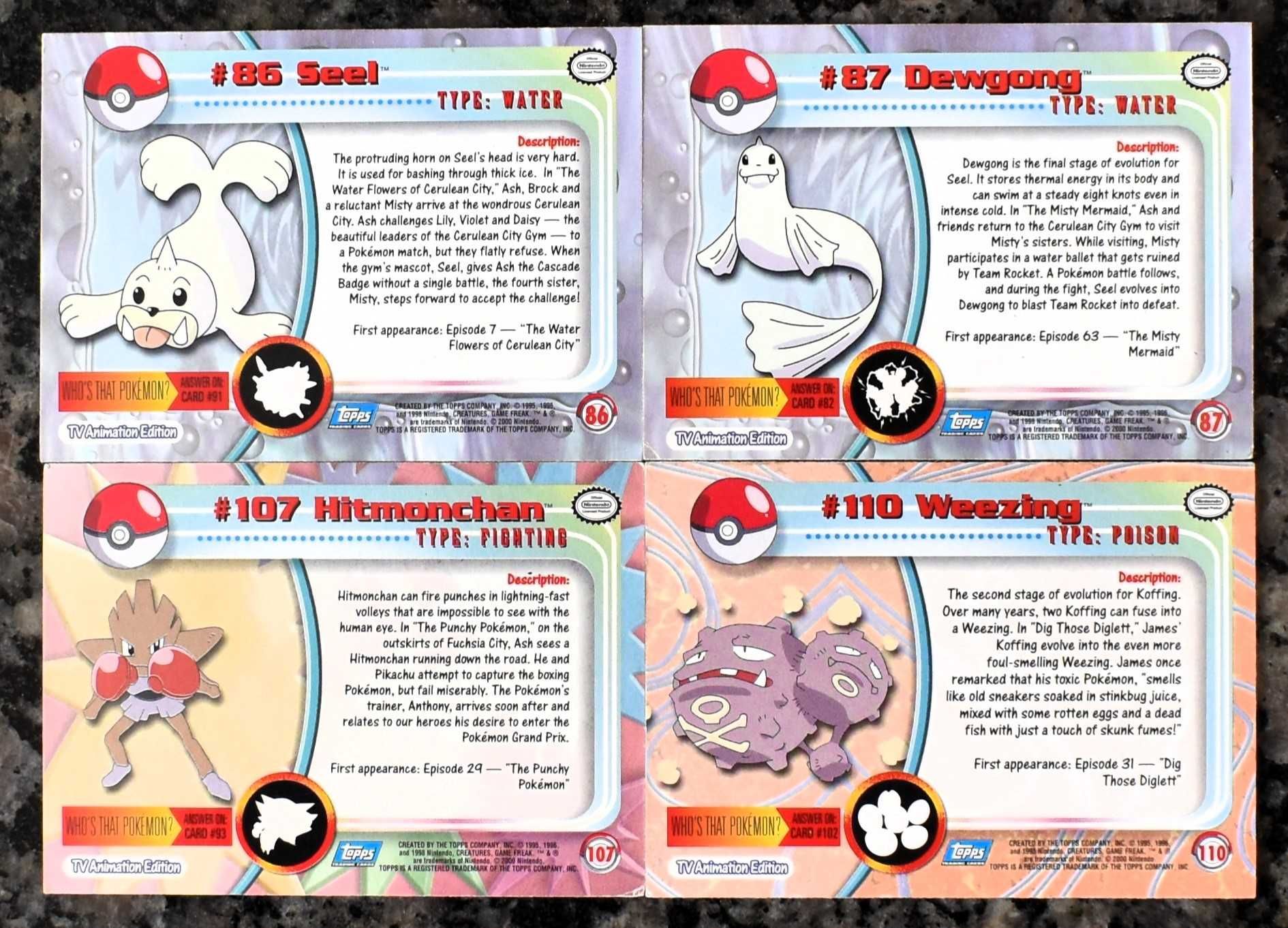 13 Pokemón 2000 Topps TV + 4 Pokemón Lenticular (3D) Kellogg’s