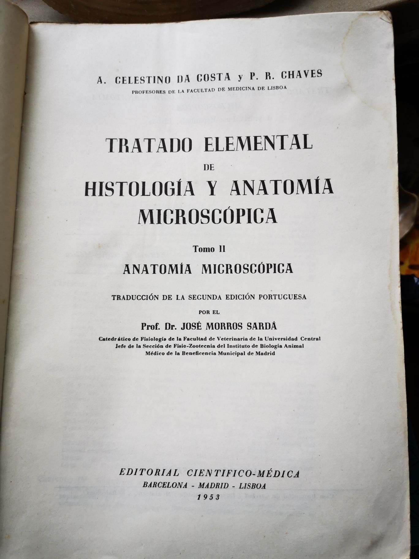 Livro antigo(71 anos) de Histologia e Anatomia Microscópica,