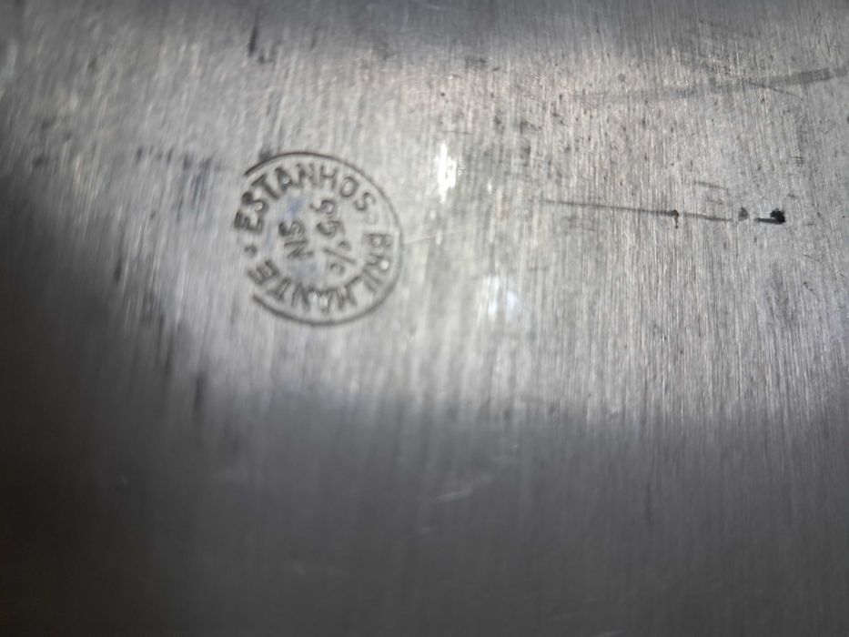 Terrina e castiçais em estanho 95%