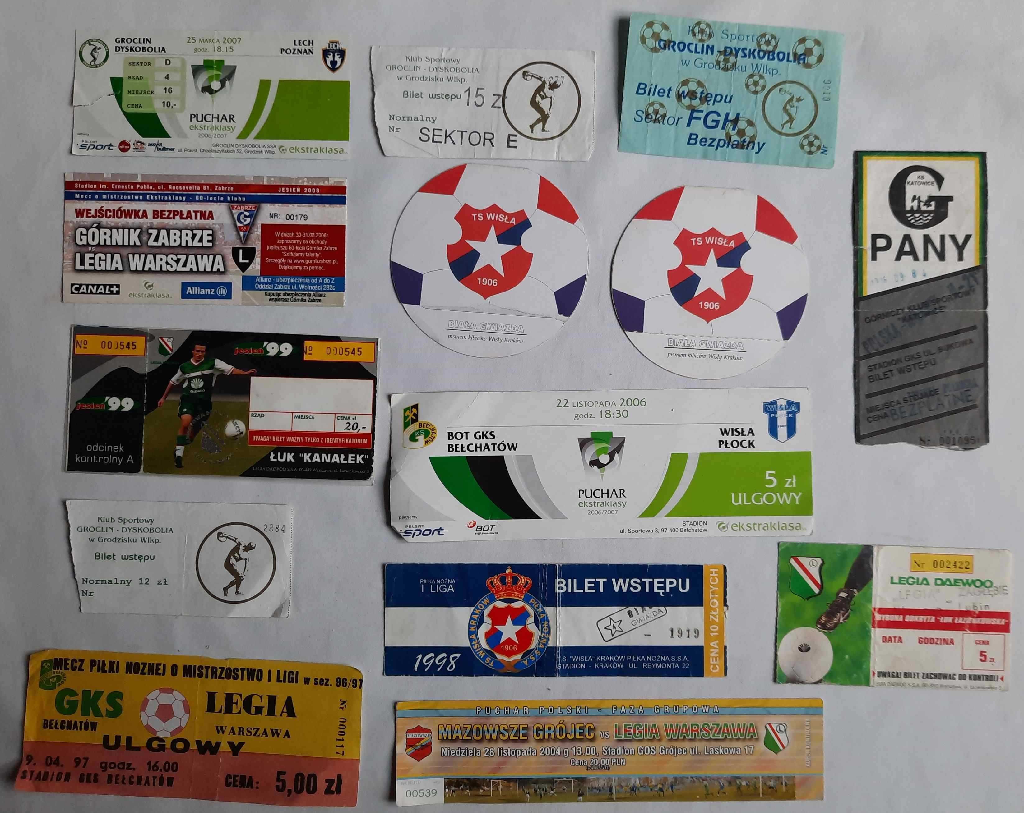 Stare Bilety Meczowe Piłka Nożna Zestaw Biletów Kolekcjonerskich