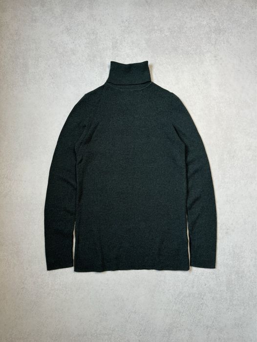 Шерстяной гольф в рубчик Uniqlo женский темно зеленый (оригинал)