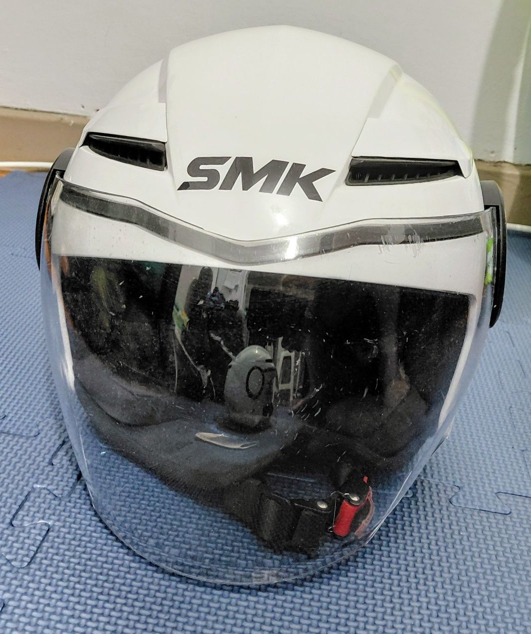 Capacete SMK BASIC BRANCO Semi Aberto - XL