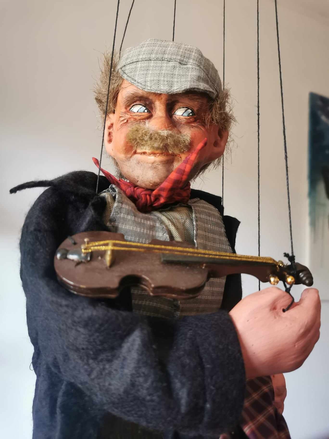 Marionetka, Lalka, skrzypek, vintage