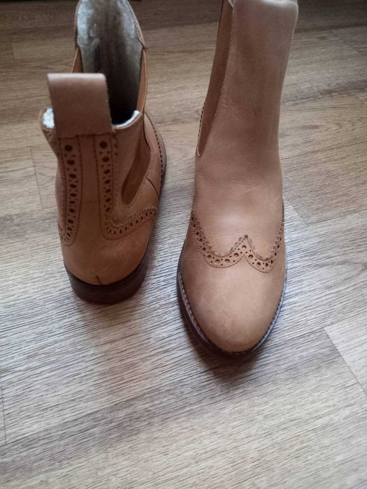 Шкіряні утеплені чобітки 41 27,5 см