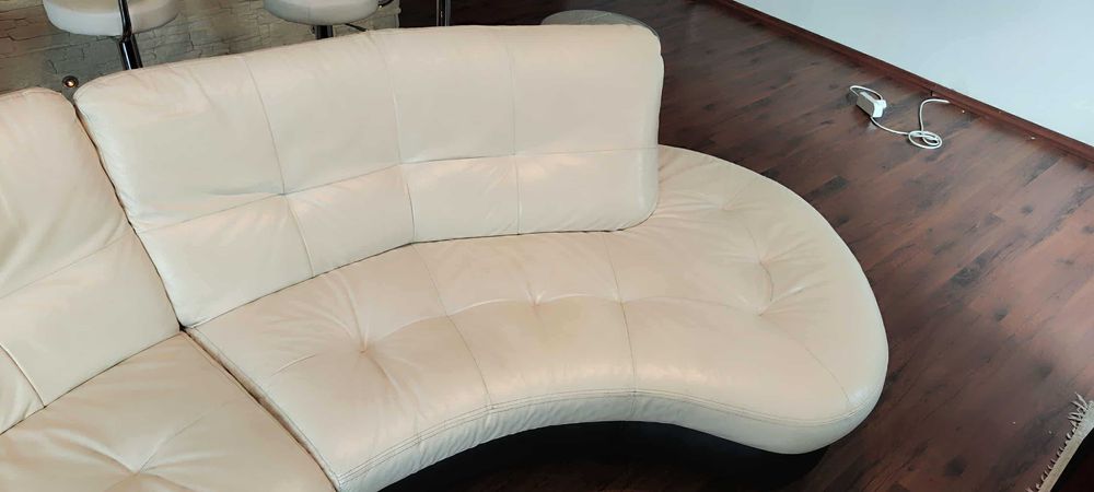 sofa bretania beżowa skóra lewostronna