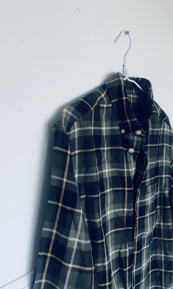 H&M koszula w kratę regular fit L M logg rock grunge