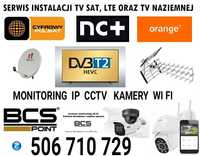 Montaż anten sat oraz tv naziemnej.Monitoring IP.