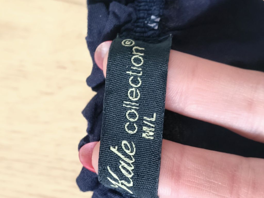 Bluzka damska granatowa białe serce serduszka Kate collection M L hisz