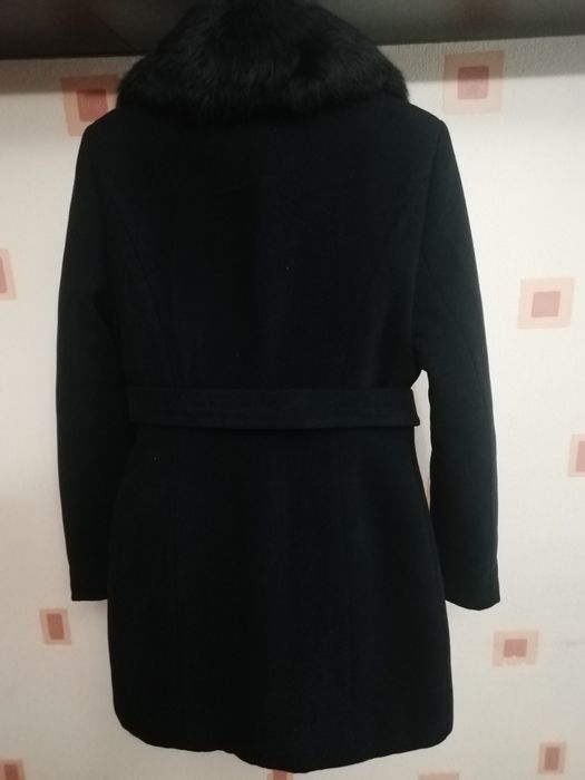Кашемировое пальто с мехом кролика