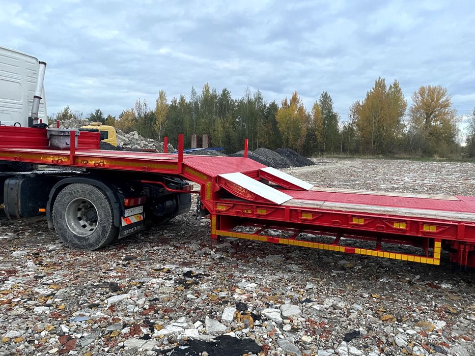 Naczepa Niskopodwoziowa 4 osie dwie skrętne poszerzane