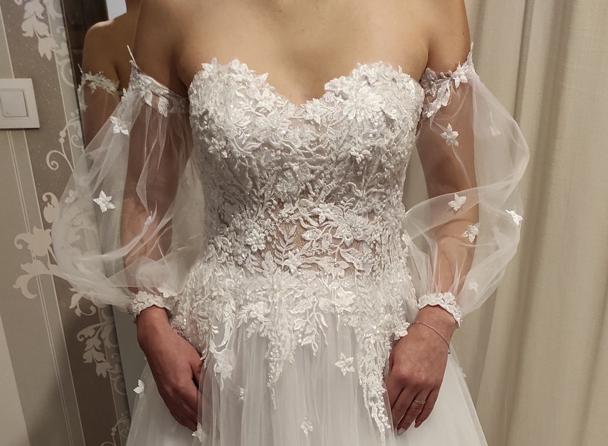 Nowy model ,piękna suknia ślubna,Biała 36