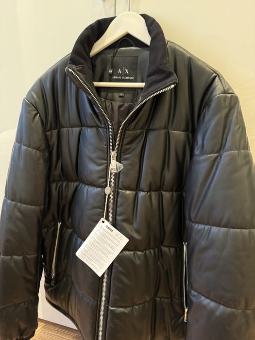 Пуховик кожаный ARMANI оригинал