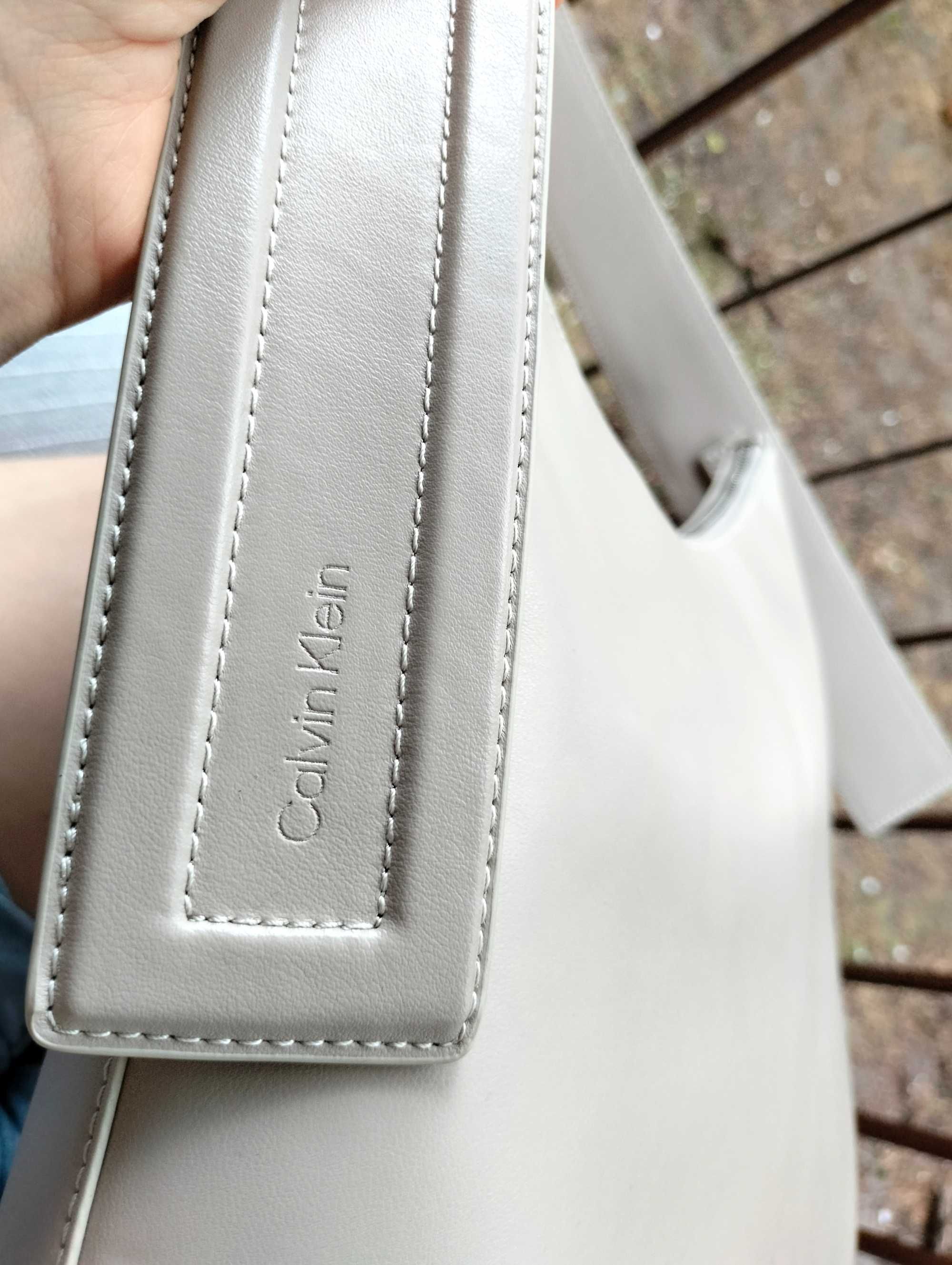 Torebka Calvin Klein NOWA, duża beżowa ecru, z metką