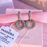Сережки Pandora Пандора/ Серьги Pandora оригінал/ нові срібло кільця