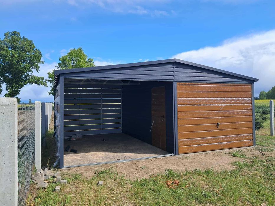 Garaż blaszany, wiata. WZMOCNIONY PROFILAMI. Producent. Cała POLSKA